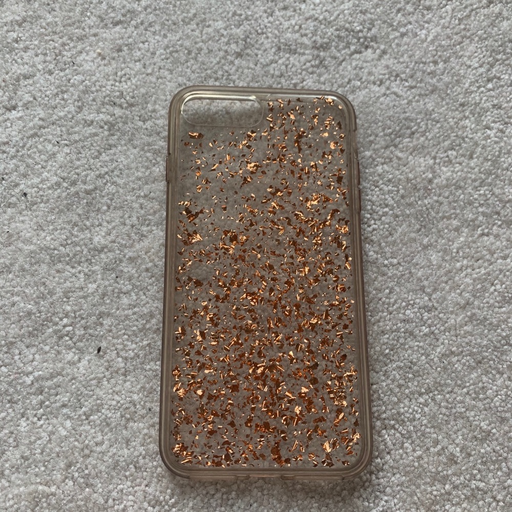 Clear rose gold sparkles iPhone 7/8 plus case